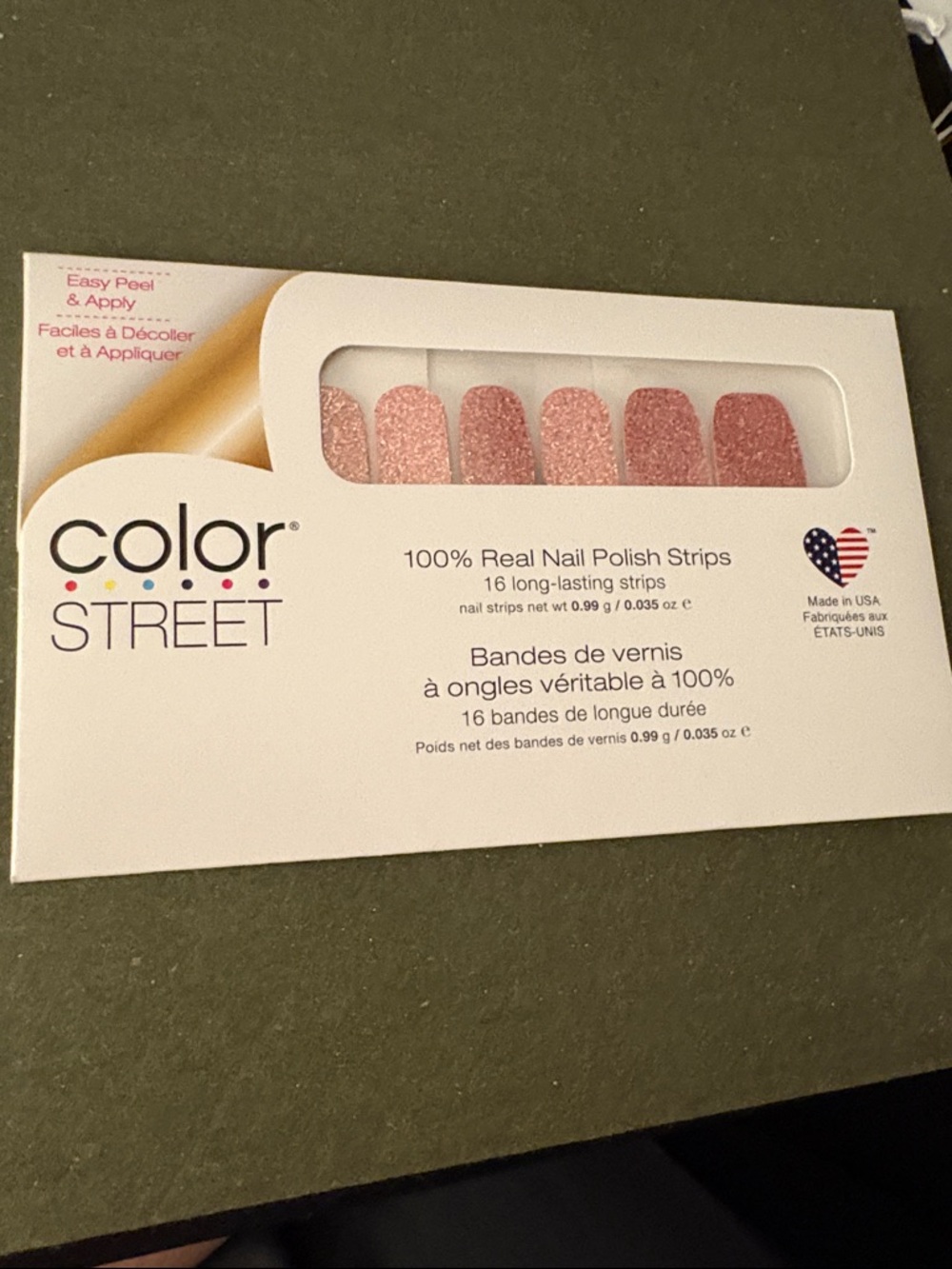 Color Street Rose Pink Glitter Nail Strips - Social Butterfly